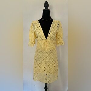 Michael Kors Light Yellow Lace Dress